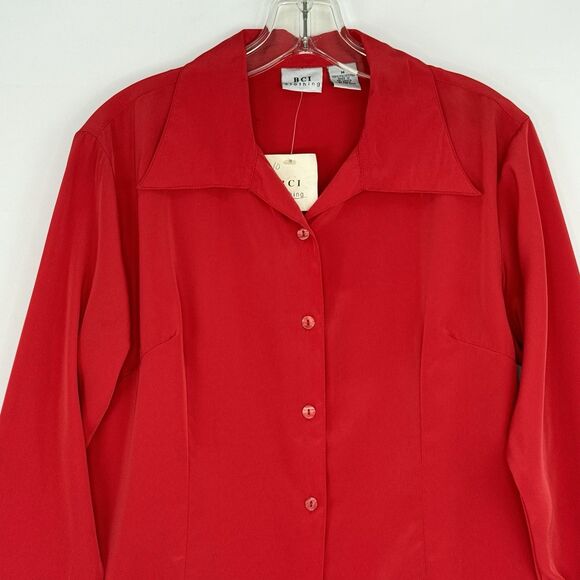 Vintage BCI Clothing Red Size M Women’s Button Down Shirt - Picture 3 of 16